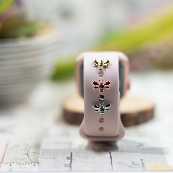 Set of 3 Honey Bee Stud - Watch Band Charm for Apple Watch, Watch Accessories - Picture 2 of 3